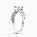 Canopy Three Stone Diamond Ring Platinum Asscher Engagement Ring