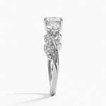 Canopy Three Stone Diamond Ring Platinum Asscher Engagement Ring