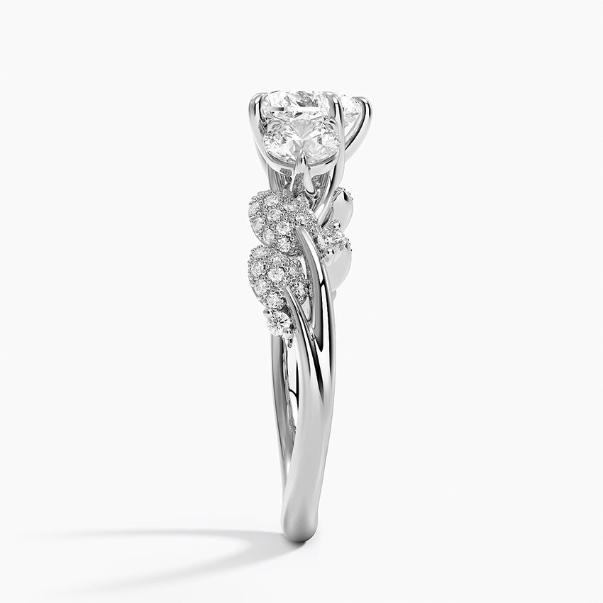 Canopy Three Stone Diamond Ring Platinum Heart Engagement Ring