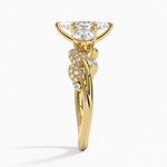 Canopy Three Stone Diamond Ring Yellow Gold 18k Marquise Engagement Ring