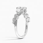 Canopy Three Stone Diamond Ring Platinum Oval Engagement Ring