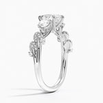 Canopy Three Stone Diamond Ring Platinum Pear Engagement Ring