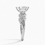 Canopy Three Stone Diamond Ring Platinum Pear Engagement Ring