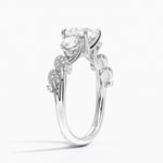 Canopy Three Stone Diamond Ring Platinum Princess Engagement Ring