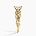 Canopy Three Stone Diamond Ring Yellow Gold 18k Radiant Engagement Ring