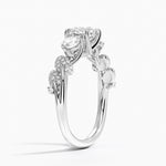 Canopy Three Stone Diamond Ring Platinum Round Engagement Ring