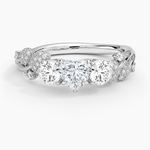 Canopy Three Stone Diamond Ring Platinum Heart Engagement Ring
