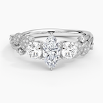 Canopy Three Stone Diamond Ring Platinum Marquise Engagement Ring