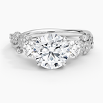 Canopy Three Stone Diamond Ring Platinum Round Engagement Ring