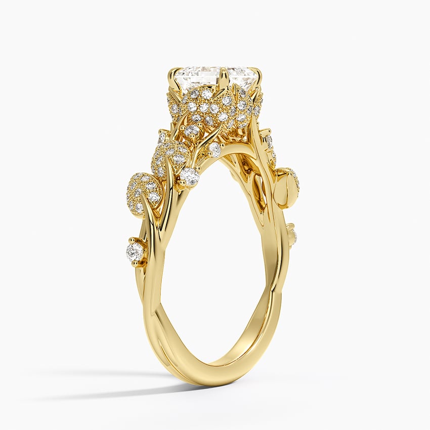 Luxe Canopy Diamond Ring Yellow Gold 18k Asscher Engagement Ring