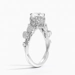 Luxe Canopy Diamond Ring Platinum Cushion Engagement Ring