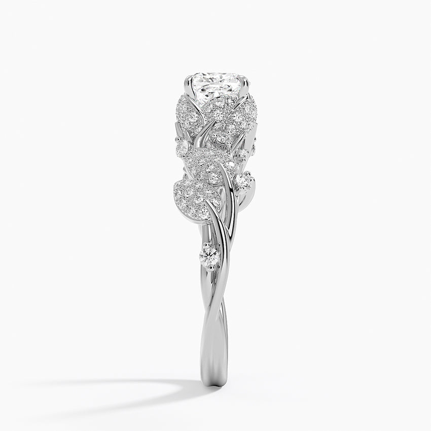 Luxe Canopy Diamond Ring Platinum Cushion Engagement Ring