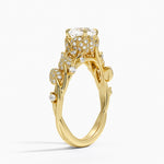 Luxe Canopy Diamond Ring Yellow Gold 18k Cushion Engagement Ring