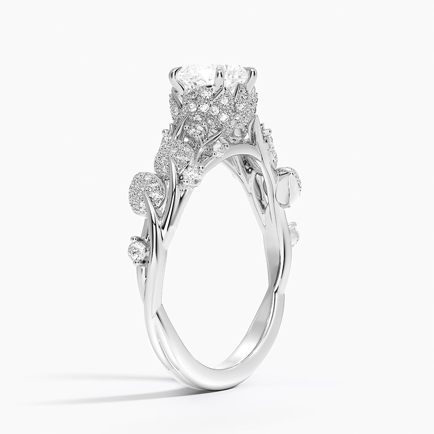 Luxe Canopy Diamond Ring Platinum Heart Engagement Ring