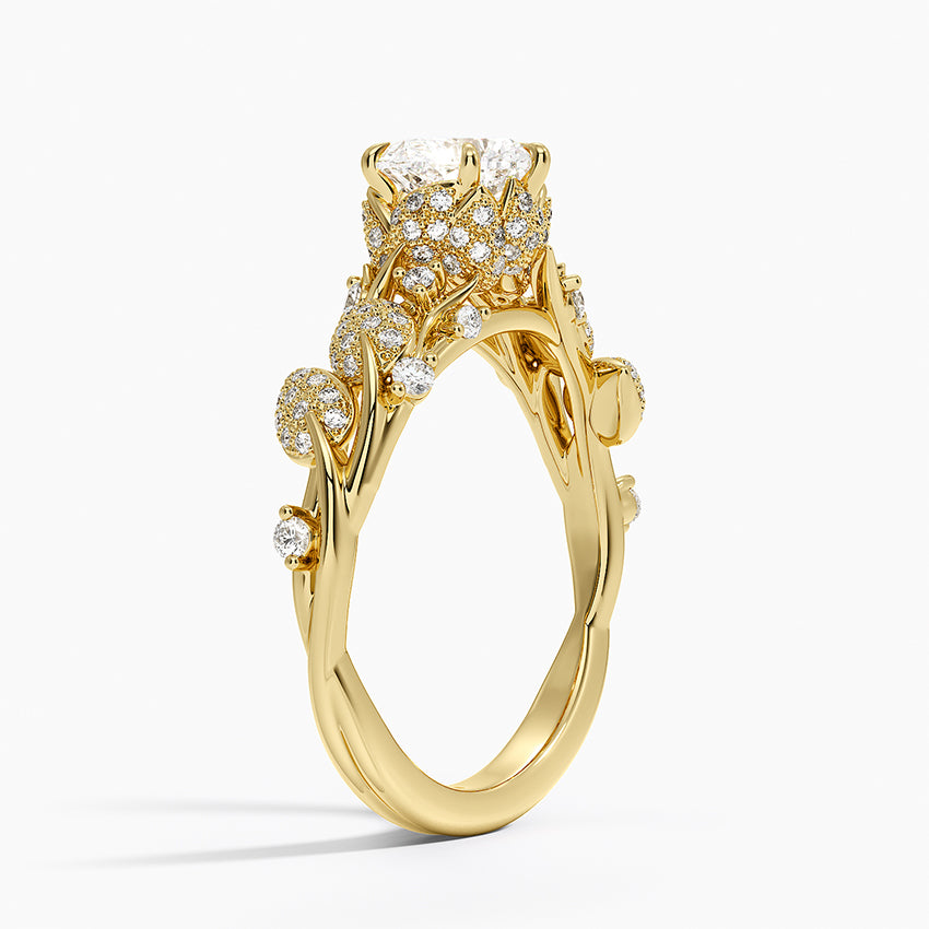 Luxe Canopy Diamond Ring Yellow Gold 18k Heart Engagement Ring