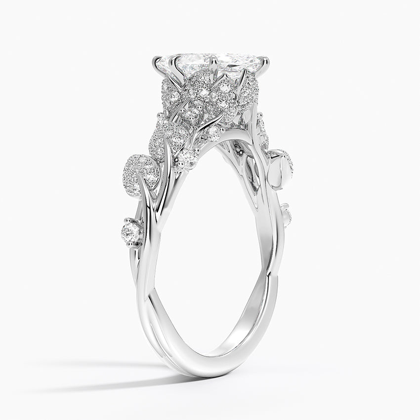 Luxe Canopy Diamond Ring Platinum Marquise Engagement Ring