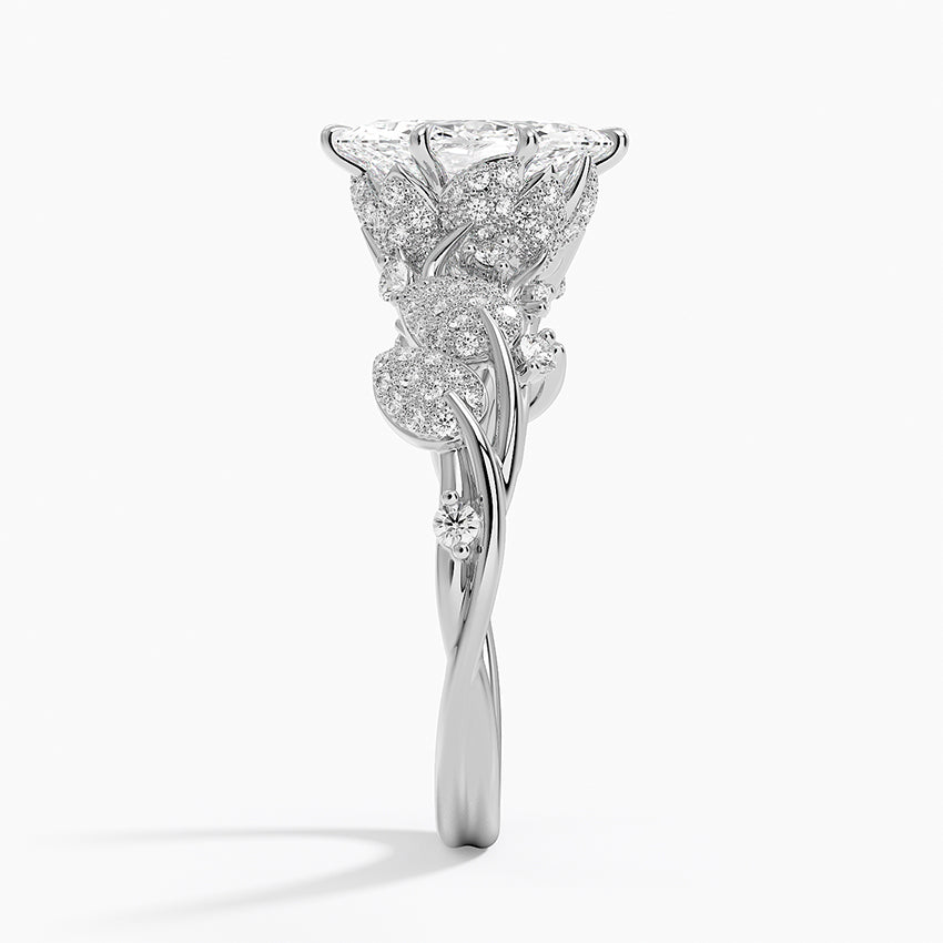 Luxe Canopy Diamond Ring Platinum Marquise Engagement Ring