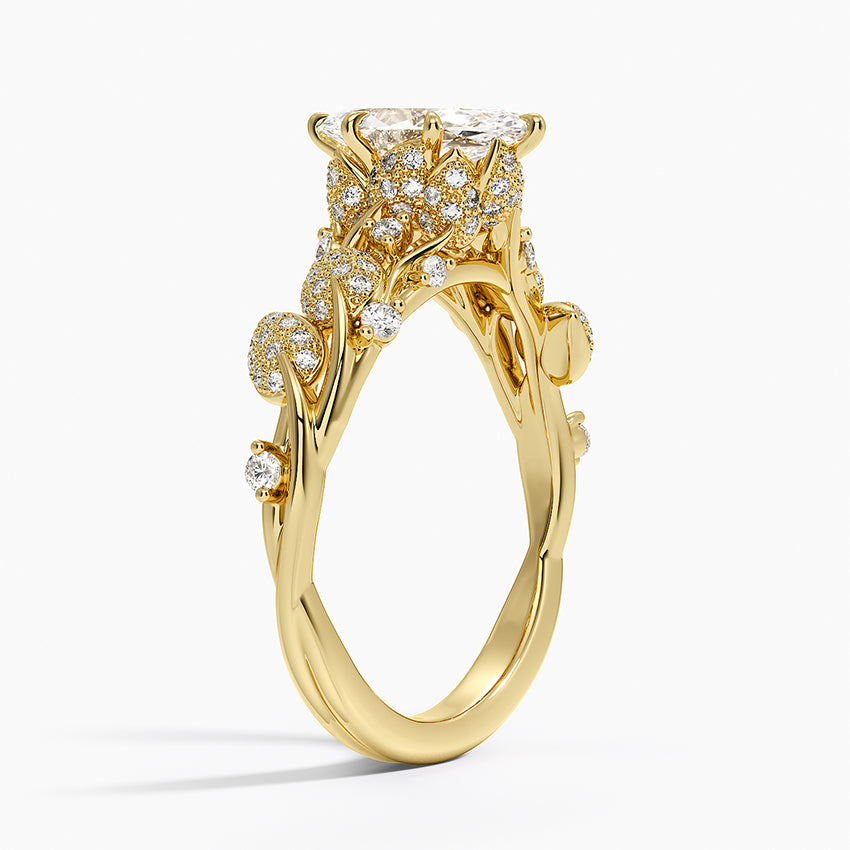 Luxe Canopy Diamond Ring Yellow Gold 18k Marquise Engagement Ring