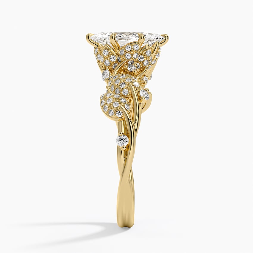Luxe Canopy Diamond Ring Yellow Gold 18k Marquise Engagement Ring