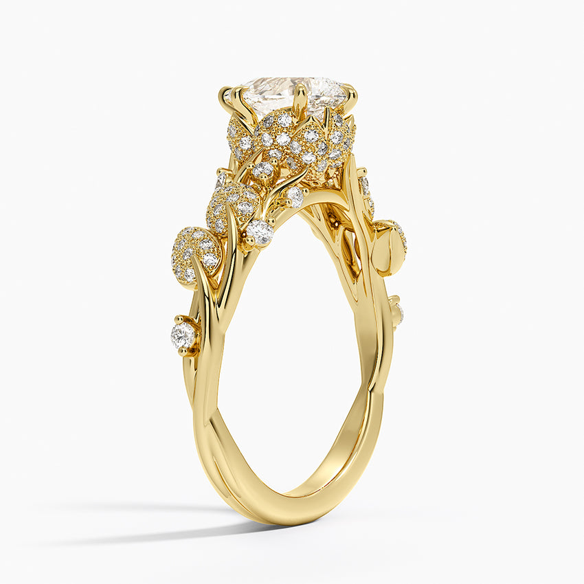 Luxe Canopy Diamond Ring Yellow Gold 18k Pear Engagement Ring