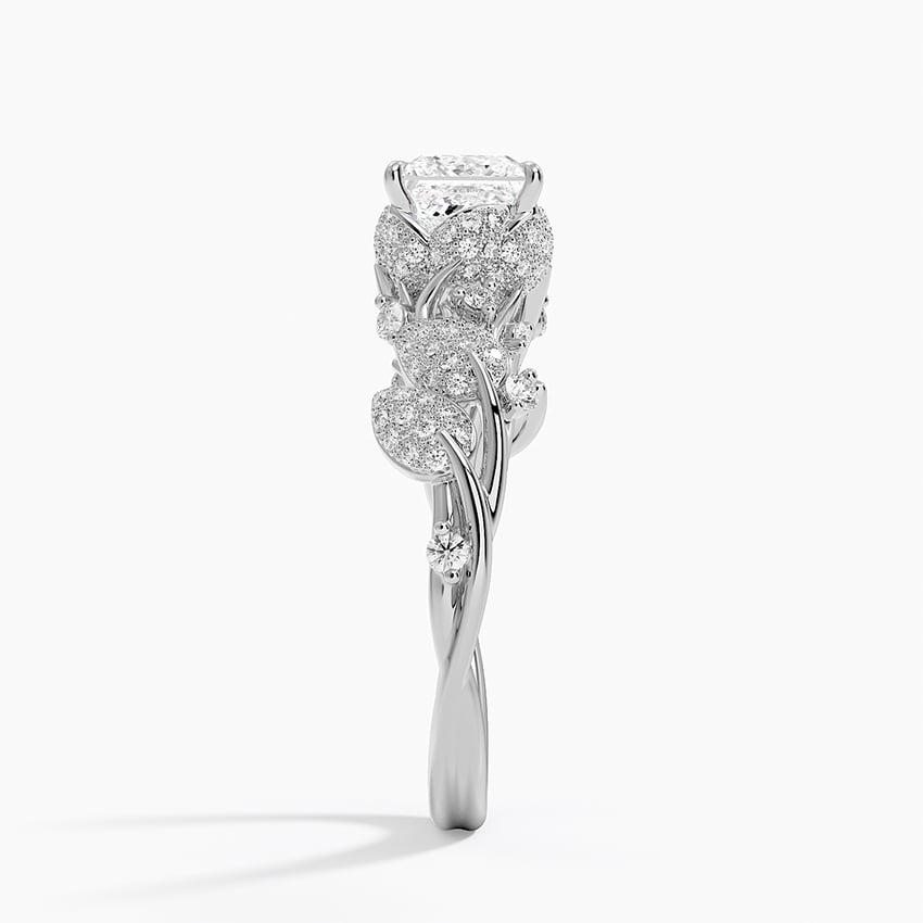 Luxe Canopy Diamond Ring Platinum Princess Engagement Ring