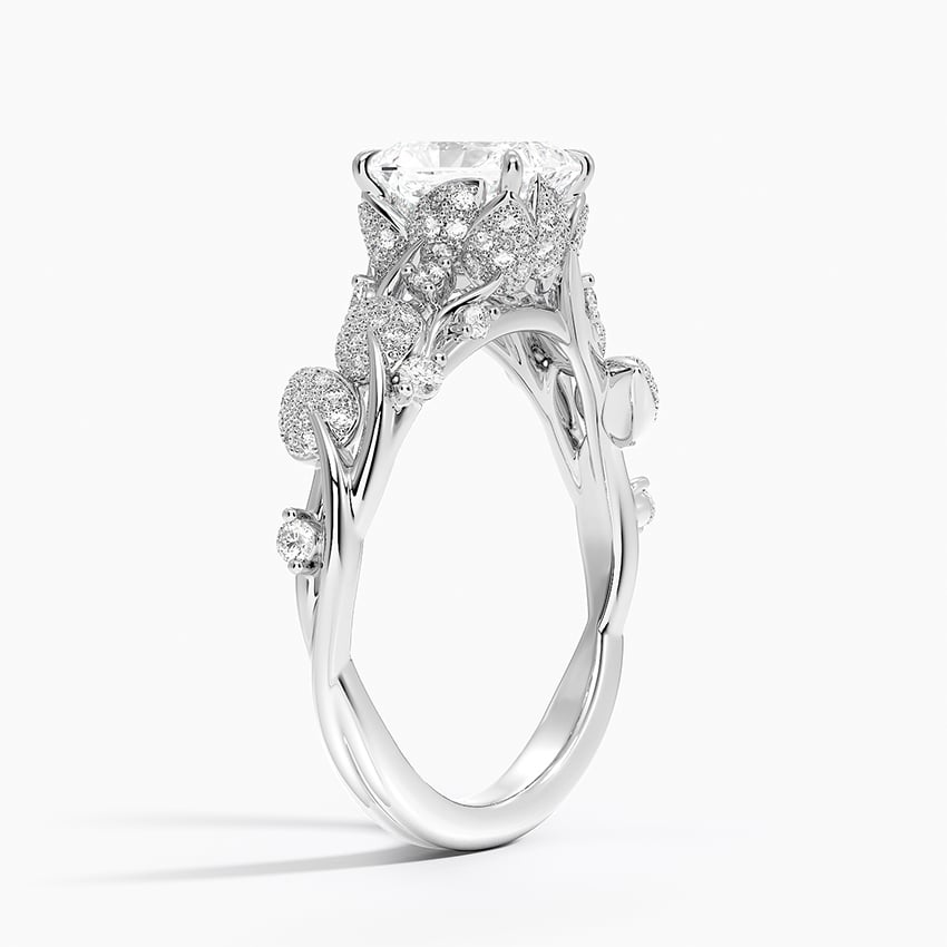 Luxe Canopy Diamond Ring Platinum Radiant Engagement Ring