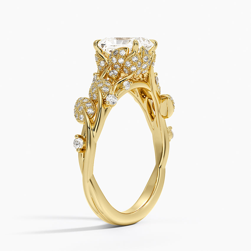 Luxe Canopy Diamond Ring Yellow Gold 18k Radiant Engagement Ring