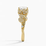 Luxe Canopy Diamond Ring Yellow Gold 18k Radiant Engagement Ring