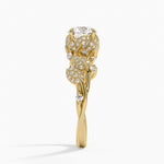 Luxe Canopy Diamond Ring Yellow Gold 18k Round Engagement Ring