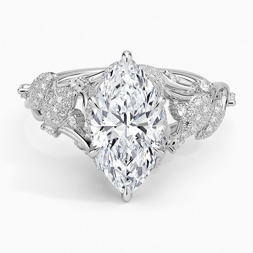 Luxe Canopy Diamond Ring Platinum Marquise Engagement Ring