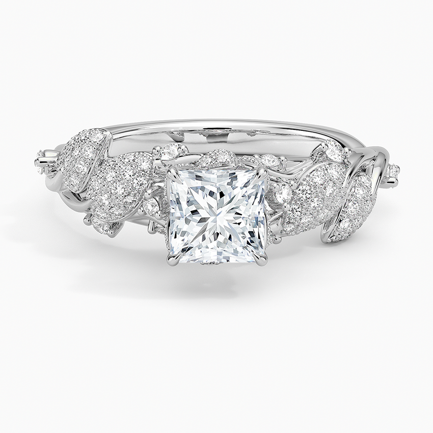 Luxe Canopy Diamond Ring Platinum Princess Engagement Ring