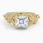 Luxe Canopy Diamond Ring Yellow Gold 18k Asscher Engagement Ring
