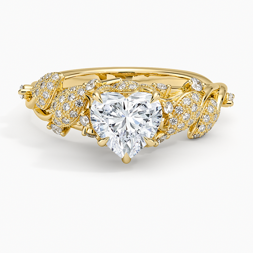 Luxe Canopy Diamond Ring Yellow Gold 18k Heart Engagement Ring