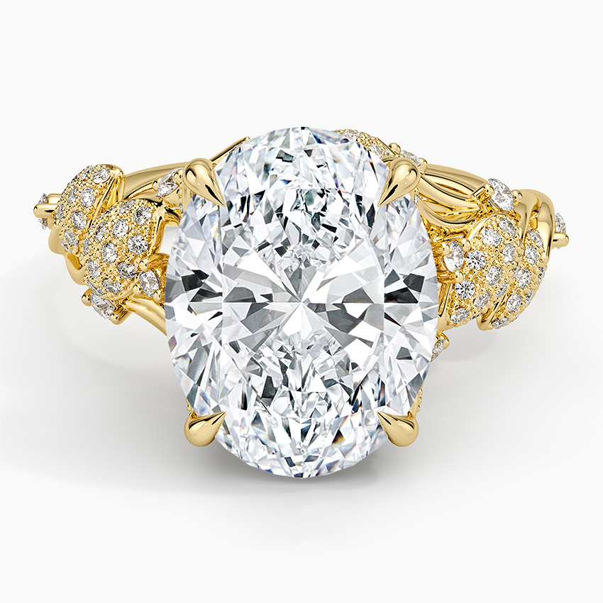 Luxe Canopy Diamond Ring Yellow Gold 18k Oval Engagement Ring