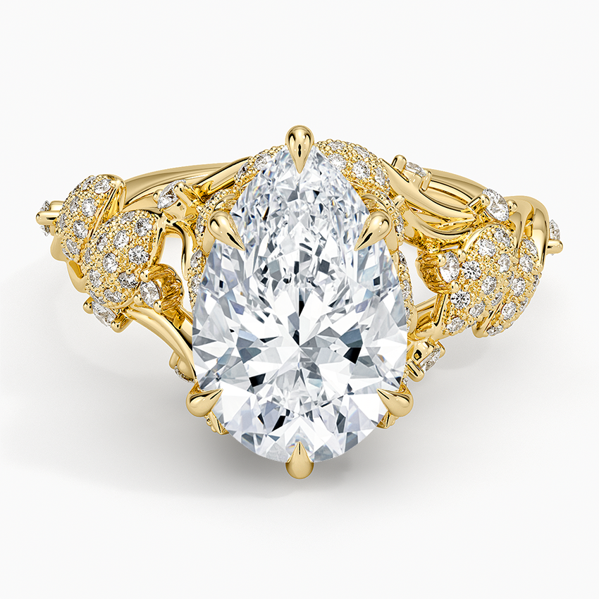 Luxe Canopy Diamond Ring Yellow Gold 18k Pear Engagement Ring