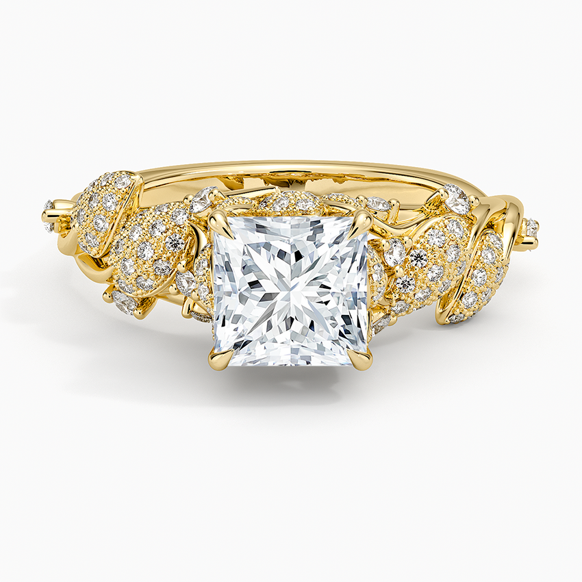 Luxe Canopy Diamond Ring Yellow Gold 18k Princess Engagement Ring