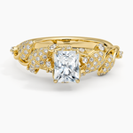 Luxe Canopy Diamond Ring Yellow Gold 18k Radiant Engagement Ring