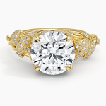 Luxe Canopy Diamond Ring Yellow Gold 18k Round Engagement Ring