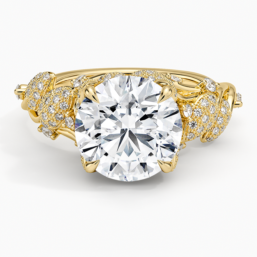 Luxe Canopy Diamond Ring Yellow Gold 18k Round Engagement Ring