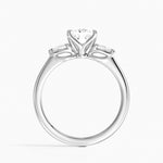 Petite Fleur Three Stone Diamond Ring Platinum Princess Engagement Ring