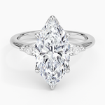 Petite Fleur Three Stone Diamond Ring Platinum Marquise Engagement Ring
