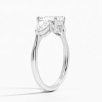 Luxe Opera Three Stone Diamond Ring Platinum Emerald Engagement Ring