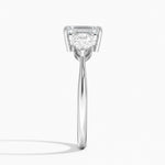 Luxe Opera Three Stone Diamond Ring Platinum Emerald Engagement Ring