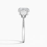 Luxe Opera Three Stone Diamond Ring Platinum Oval Engagement Ring