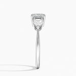 Luxe Opera Three Stone Diamond Ring Platinum Princess Engagement Ring