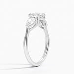 Luxe Opera Three Stone Diamond Ring Platinum Round Engagement Ring