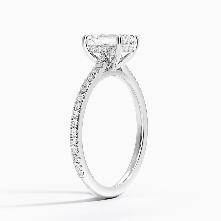 Luxe Lissome Diamond Ring (1/5 ct. tw.) Platinum Emerald Engagement Ring