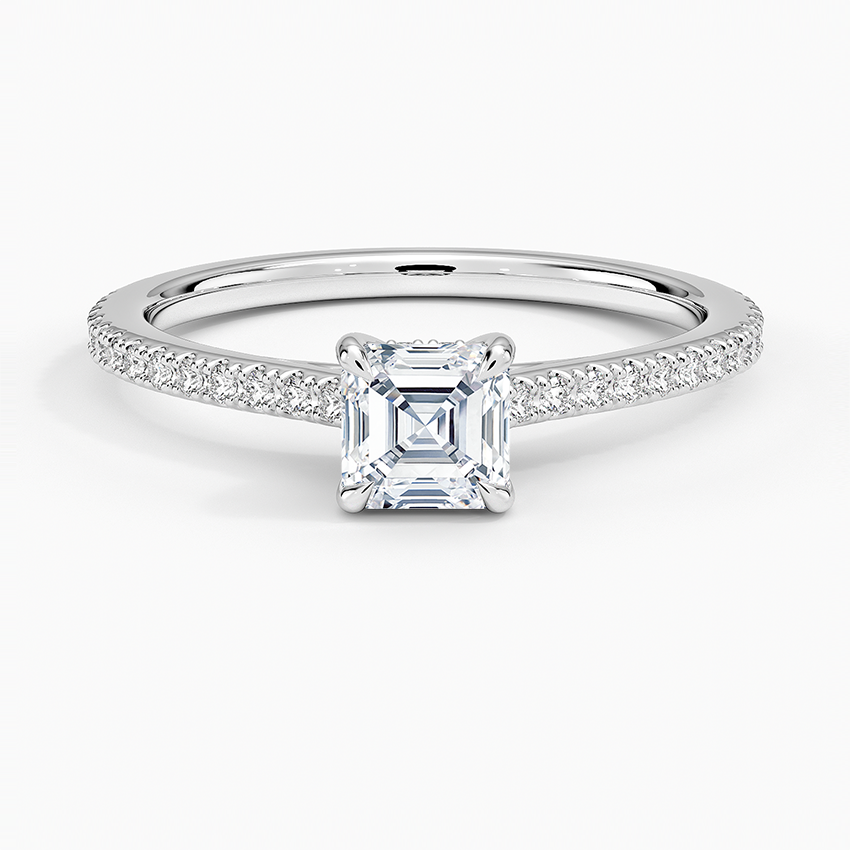 Luxe Lissome Diamond Ring (1/5 ct. tw.) Platinum Asscher Engagement Ring