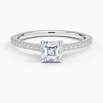 Luxe Lissome Diamond Ring (1/5 ct. tw.) Platinum Asscher Engagement Ring