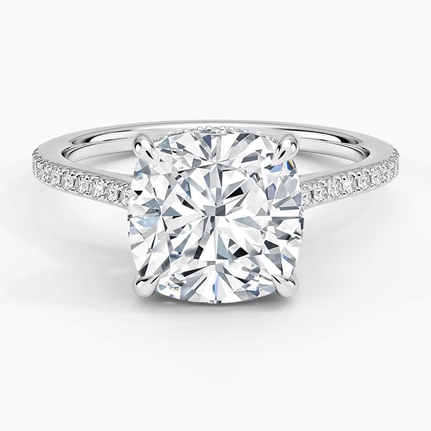 Luxe Lissome Diamond Ring (1/5 ct. tw.) Platinum Cushion Engagement Ring